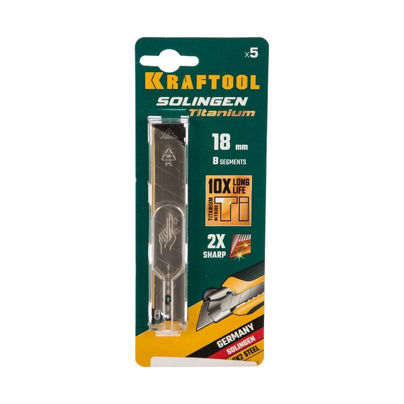 Лезвия сегментированные с покрытием Kraftfool 8 сегментов 5шт