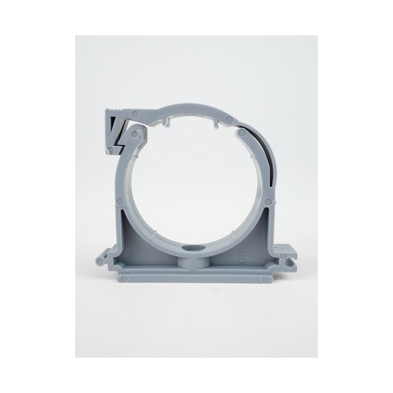 Хомут пластиковый с верхней защёлкой для канализационных труб 50мм серый