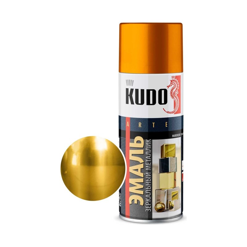 Эмаль KUDO 1034 зеркальный металлик золотистый