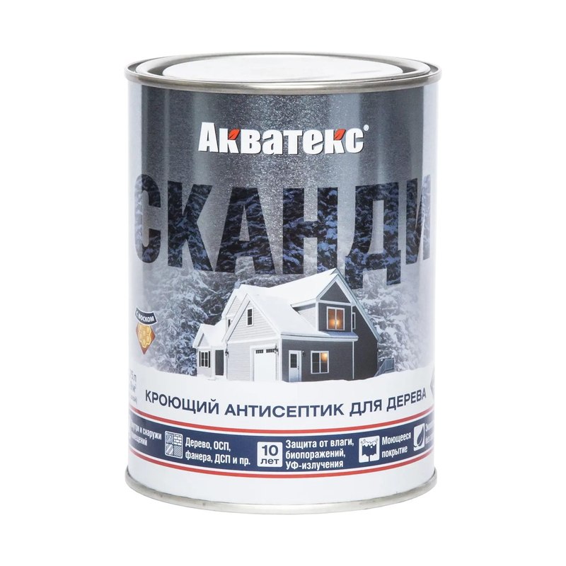 Антисептик акватекс СКАНДИ кроющий 0,75л база С айсберг