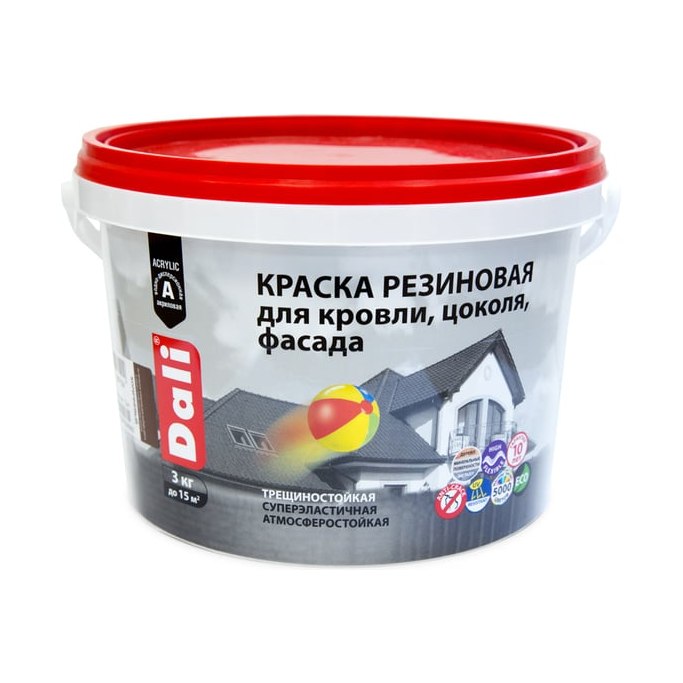Краска резиновая цвет серый графит (3кг)