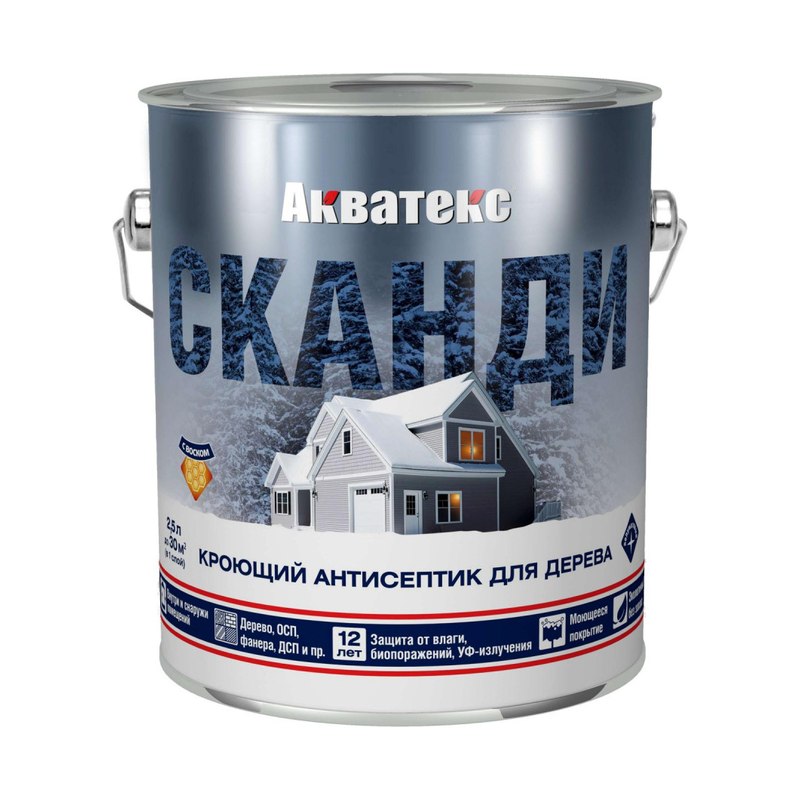Антисептик Акватекс-Сканди цвет слоновая кость (2,5л)