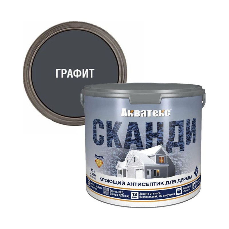 Средство защитное Акватекс Сканди графит (2,5л)
