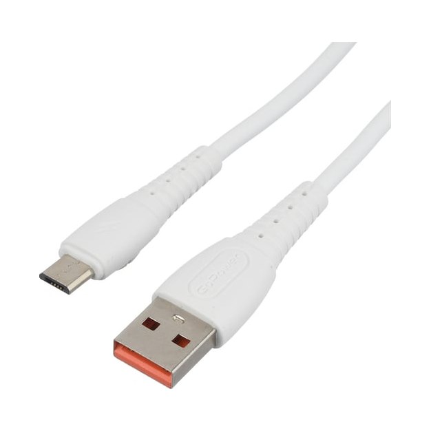 Кабель USB GoPower GP06M 2,4А ПВХ 1м белый