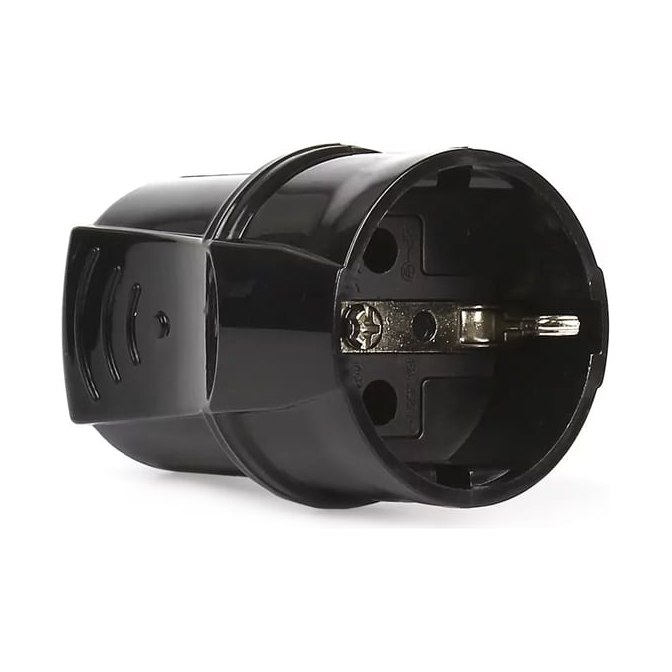 Розетка штепсельная с заземлением Smartbuy SBE-16-S01-bz 16A 240В черный