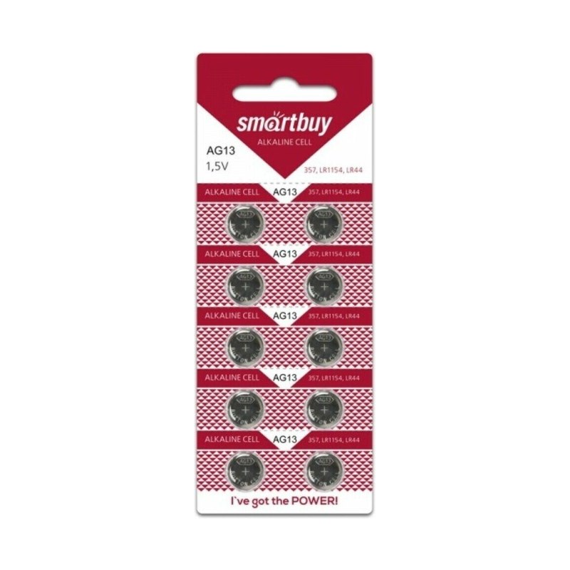Элемент питания щелочной Smartbuy AG13-10B LR44