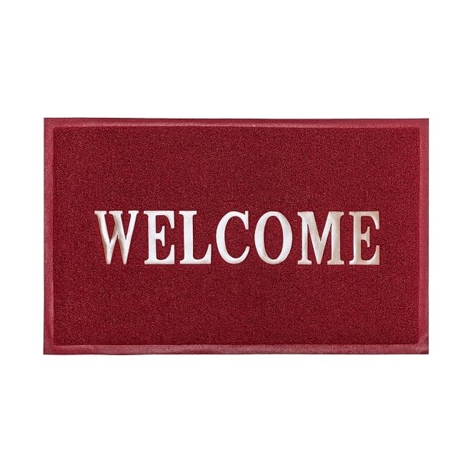 Коврик придверный пористый WELCOME 60х90см бордовый