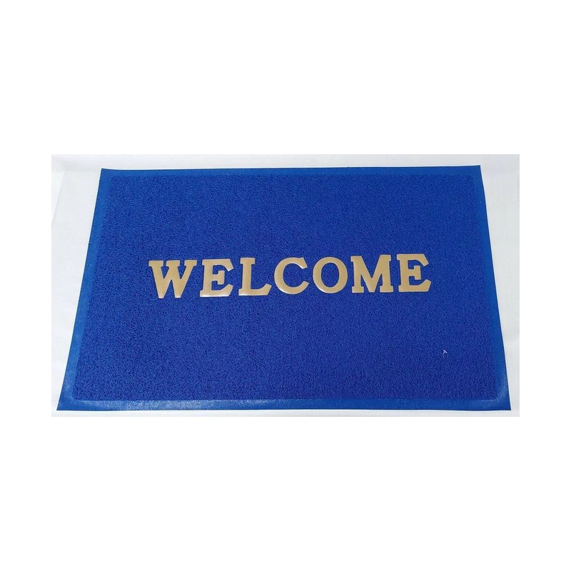 Коврик придверный пористый WELCOME 60х90см синий