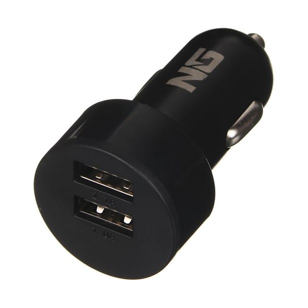 Зарядное устройство автомобильное NG 2USB 2А 12/24В пластиковое