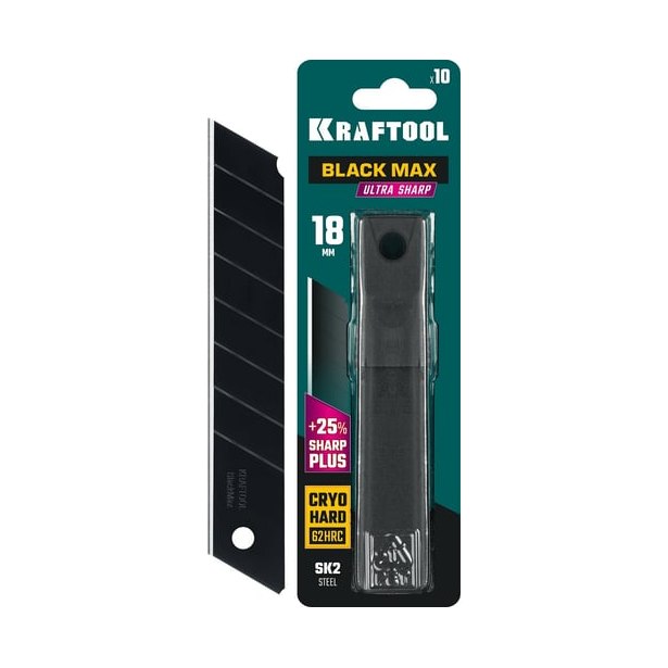 Лезвие сегментированное 8 сегментов 10шт Kraftfool black max