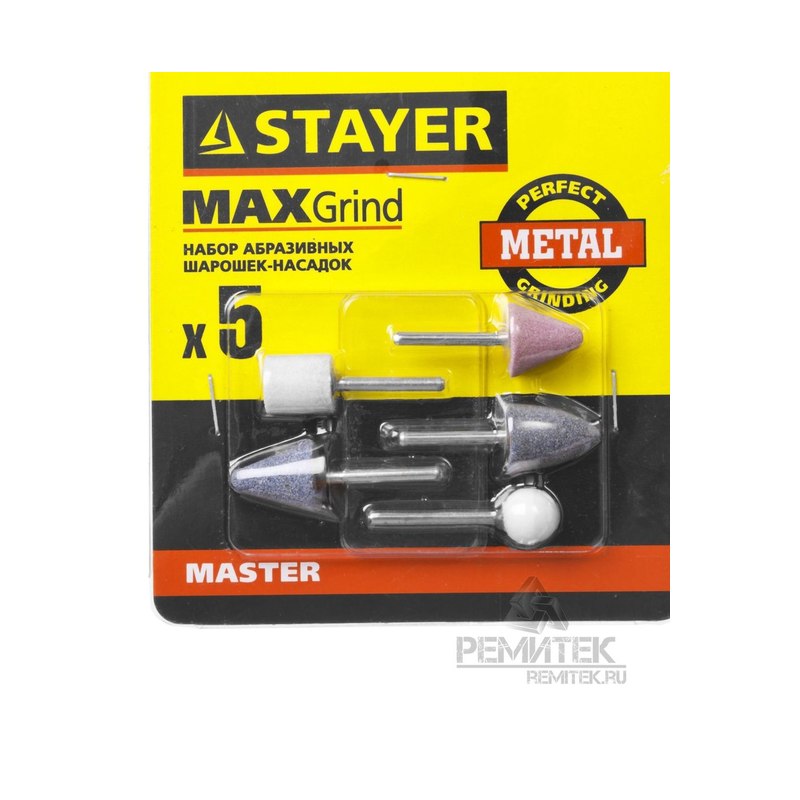 Набор абразивных минишарошек-насадок STAYER MASTER хвостовик d6мм 5предм.
