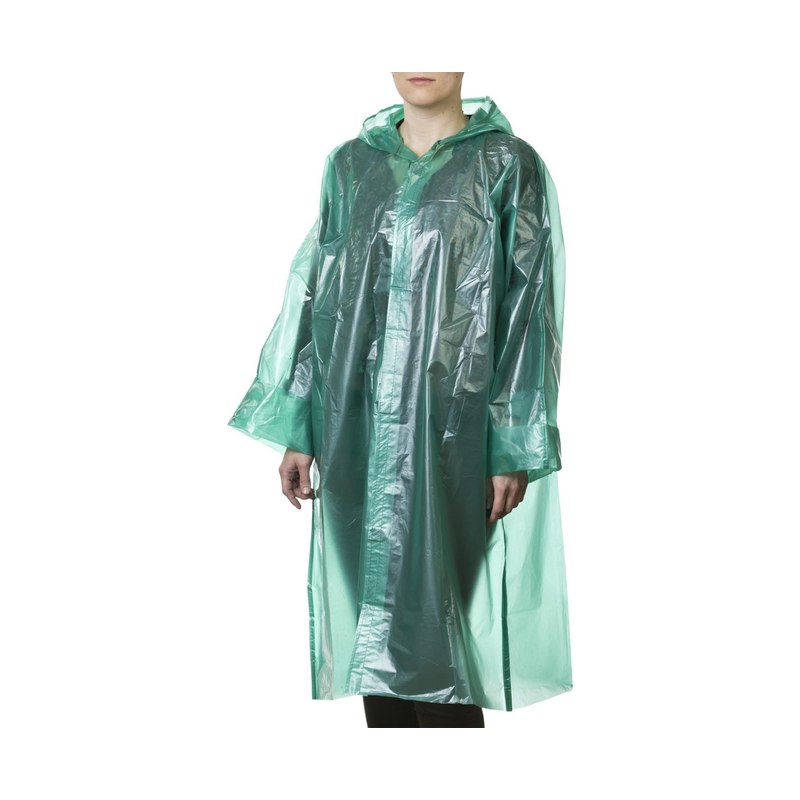 Плащ-дождевик полиэтиленовый STAYER S-XL 50мкм зелёный
