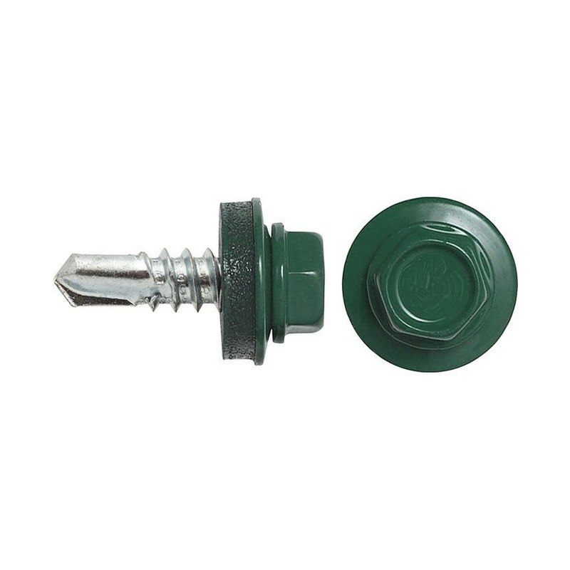 Саморез 4,8*50 ш/гр кровельный тёмно-зелёный  RАL6005
