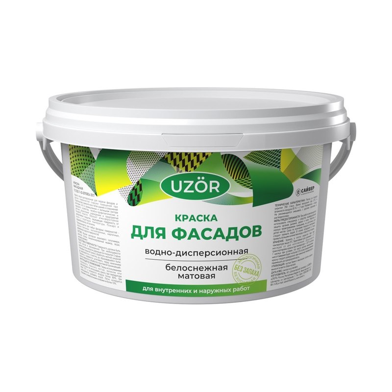 Краска водно-дисперсионная фасадная белоснежная (1кг)