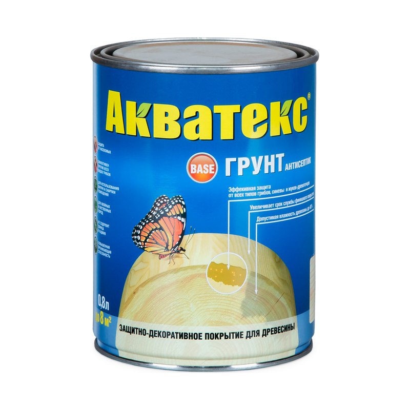 Грунт антисептик Акватекс бесцветный (0,8л)