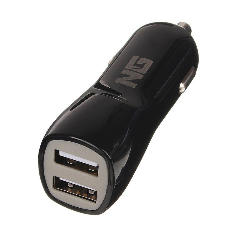 Зарядное устройство автомобильное NG 2хUSB 2А 12/24В пластик