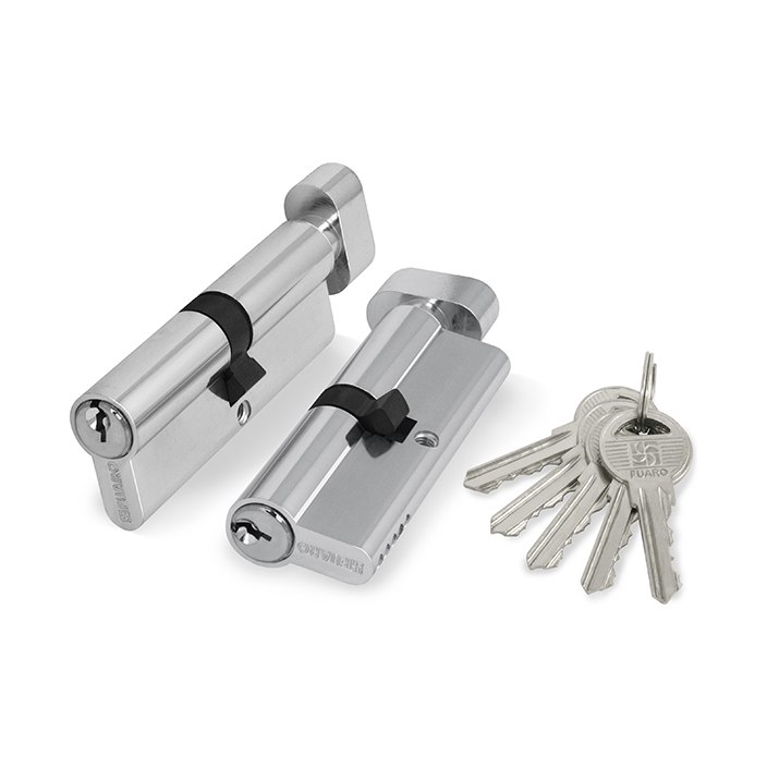 Цилиндровый механизм FUARO 1000ZMKnob80 хром
