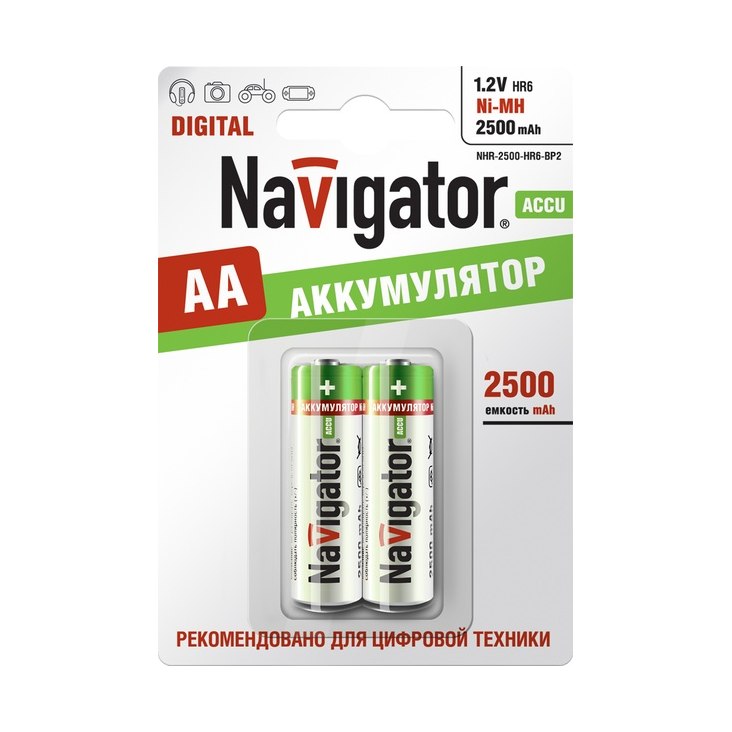 Аккумулятор Ni-MH 2500мАч AA 2шт упак