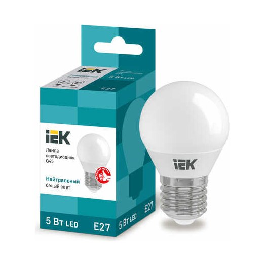 Лампа светодиодная IEK 5Вт 4000К E27