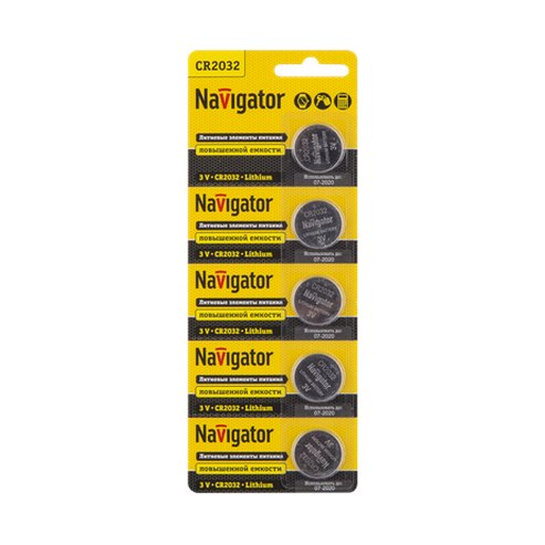 Элемент питания литиевый Navigator CR2032 BP5 94 765