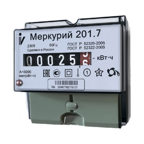 Счётчик электрический Меркурий 201,7 однофазный однотарифный