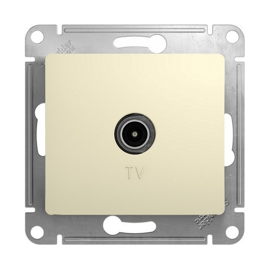 Розетка ТВ 1-местная Schneider Electric Glossa бежевый механизм IP20 скрытой уст