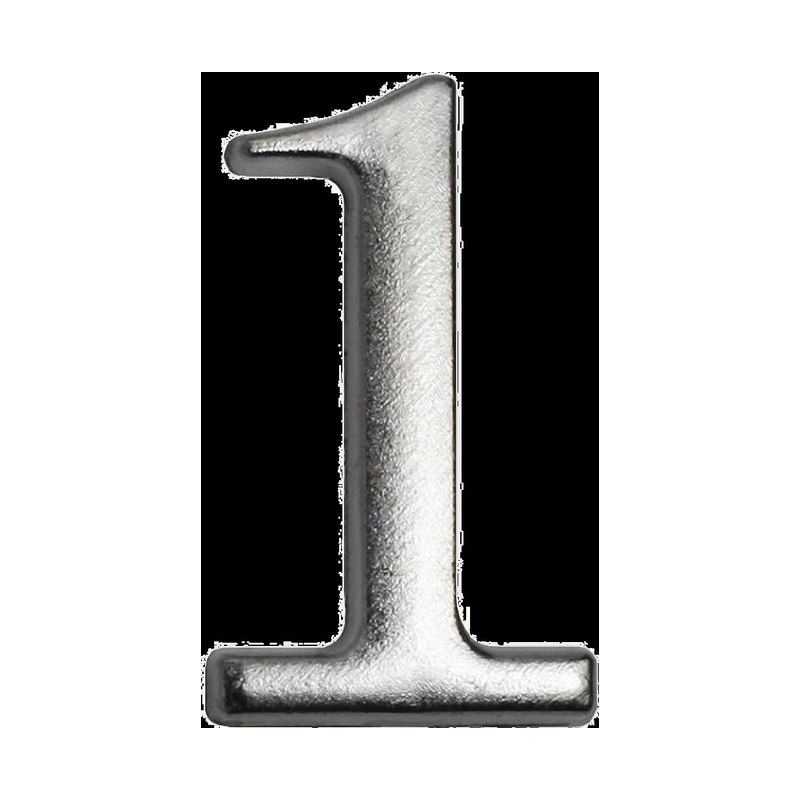 Цифра дверная "1" хром Аллюр