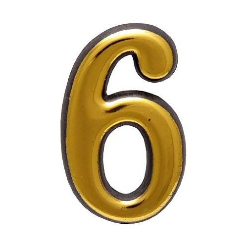 Цифра дверная "6" золото Аллюр