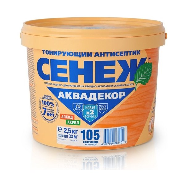 Антисептик тонирующий СЕНЕЖ АКВАДЕКОР Х2-105 2