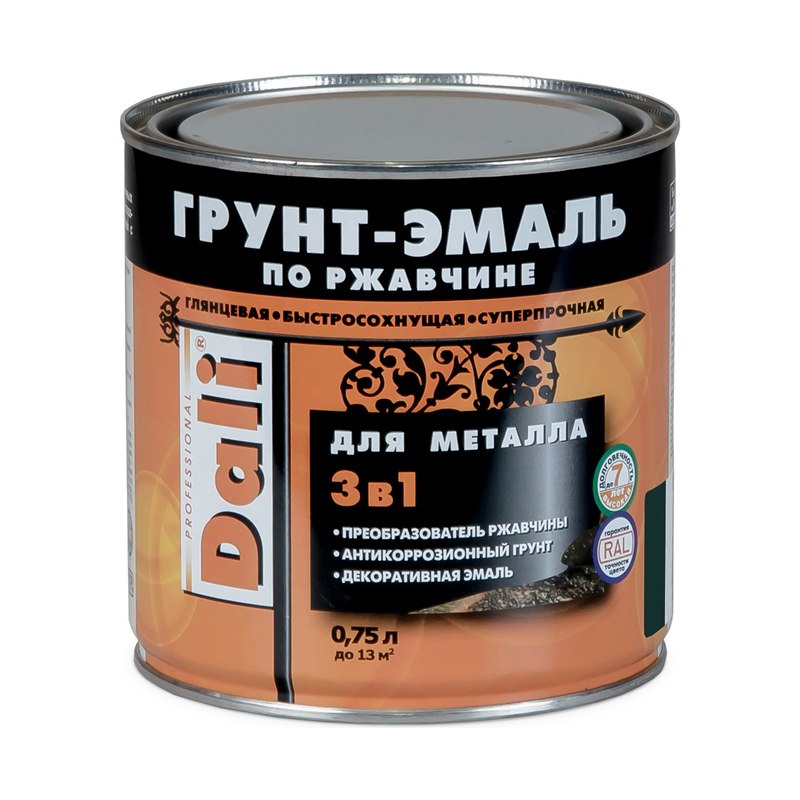 Грунт-эмаль по ржавчине DALI 0,75 л RAL 9010 белая