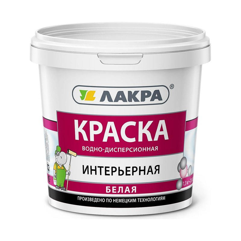 Краска ВД ЛАКРА интерьерная белая