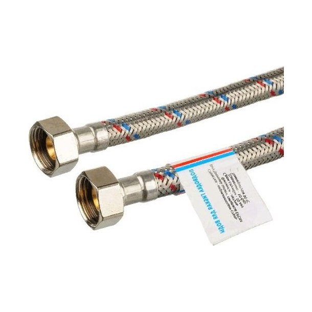 Подводка гибкая для воды стальная 1/2" В/В (0,2м)