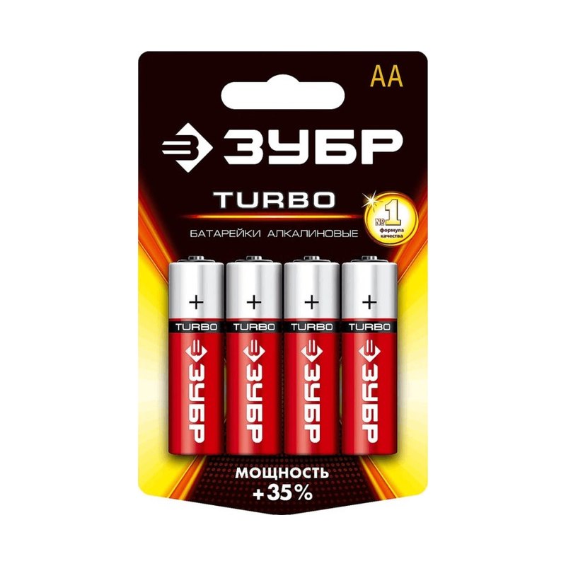Батарейка щелочная Turbo AA ЗУБР (4шт)