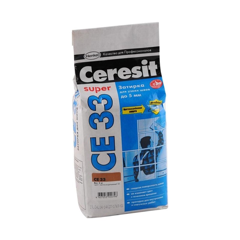 Затирка CE33 S Церезит светло-коричневая (2кг)