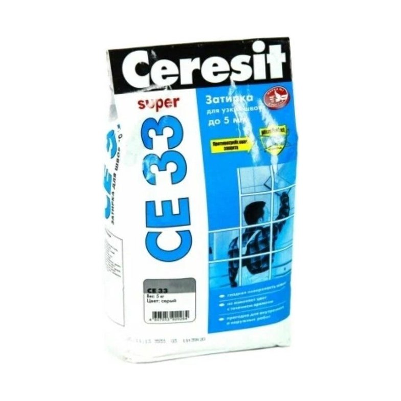 Затирка Ceresit CE33 S серый 2-5мм 5кг
