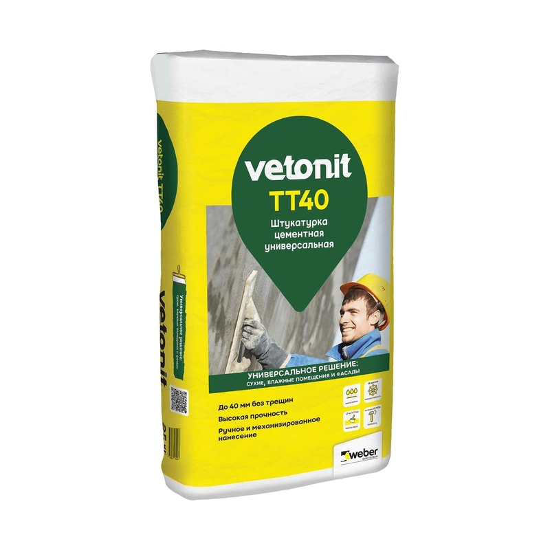 Штукатурка Vetonit TT40 толстослойная