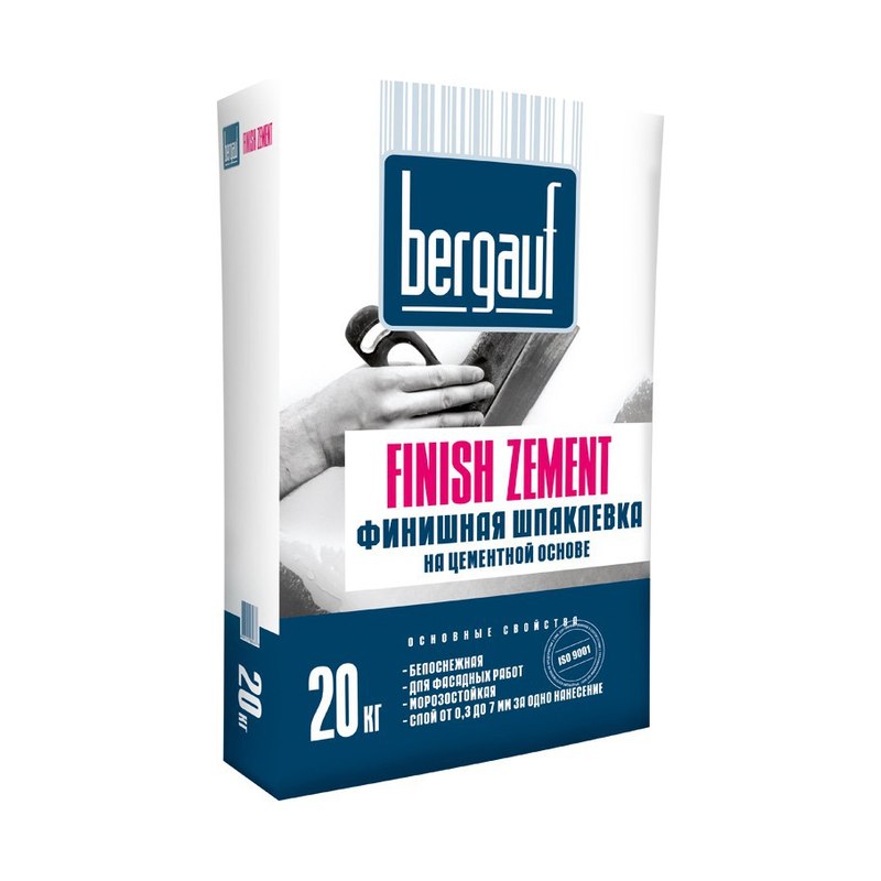 Шпаклевка цементная Bergauf Finish Zement белая 20кг
