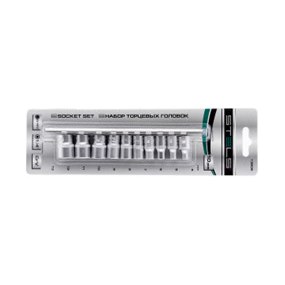 Набор торцевых головок 1/4" 4-13мм 12-гранных CrV 10шт STELS