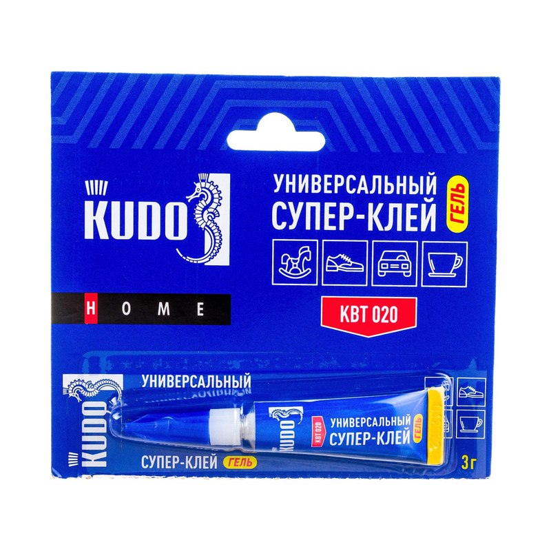 Супер-клей гелевый KUDO 3г универсальный цианоакрилатный