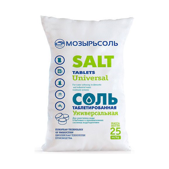 Соль таблетированная NaCl Мозырьсоль (25кг)