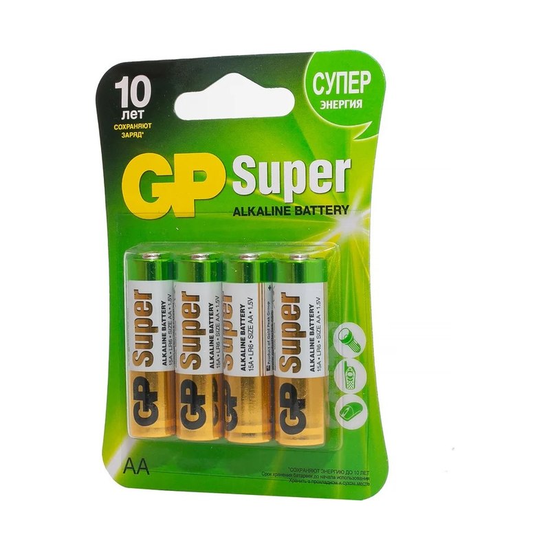 Батарейки алкалиновые GP Ultra/Super Alkaline AA (4шт)