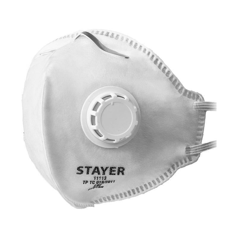 Полумаска фильтрующая плоская STAYER FV-80 FFP1 с клапаном