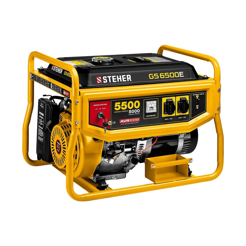 Бензиновый генератор с электростартером STEHER GS-6500E 5500Вт