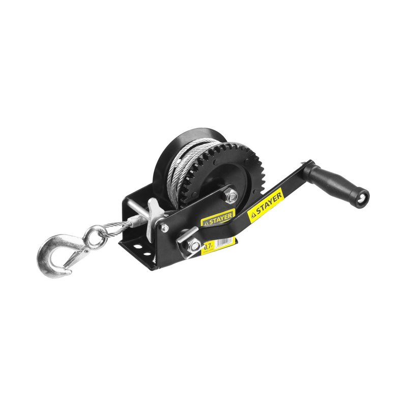 Лебедка тросовая ручная барабанная STAYER MAXPull 0,7т 8м 43112-0,7
