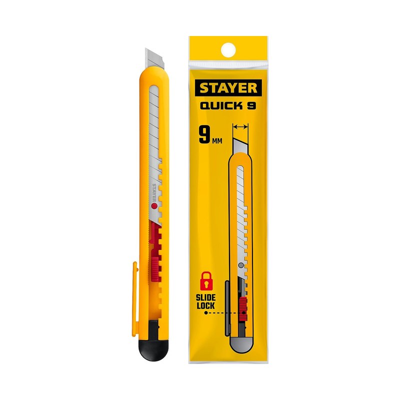 Нож ABS-пластик STAYER QUICK-9 9мм
