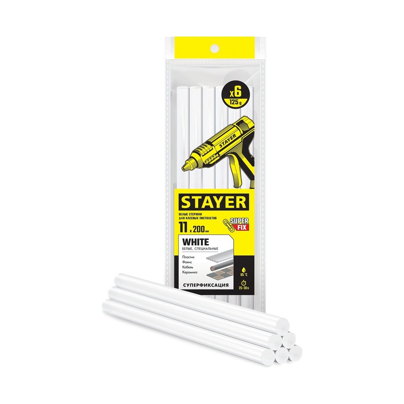 Стержни клеевые белые STAYER