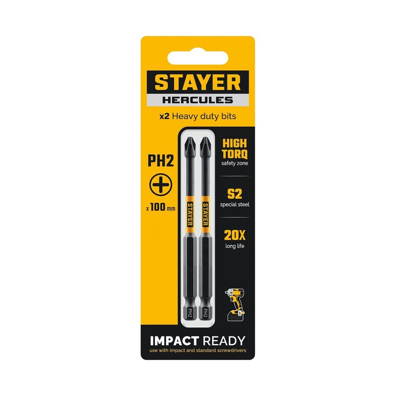 Биты торсионные PH2 100мм Stayer