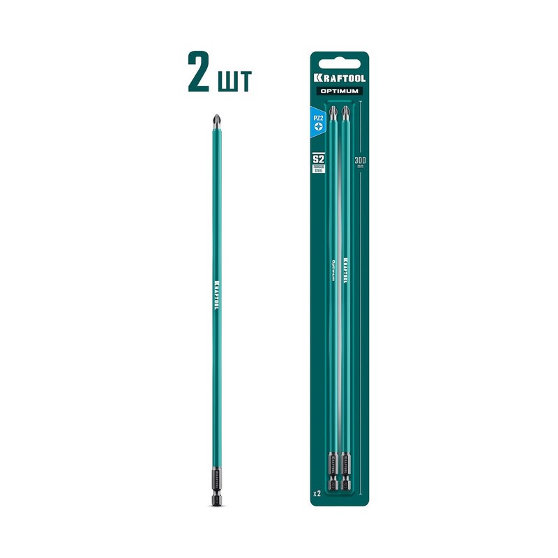 Бита PZ2 KRAFTOOL OPTIMUM 300мм 2шт